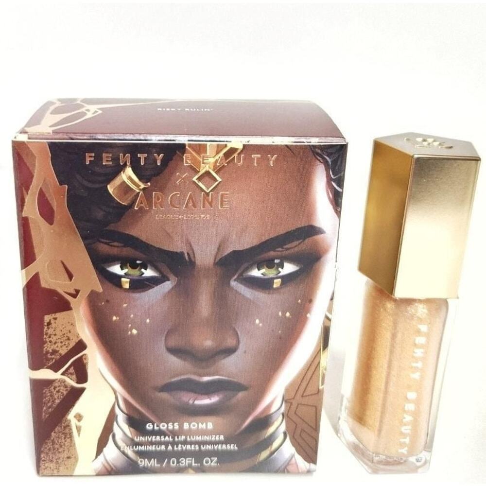 Fenty Arcane Gloss Bomb Universal Lip Luminizer Risky Rulin Shimmering Warm Gold